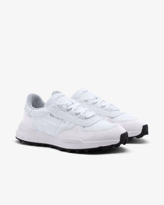 Lacoste Mens Logo Detail Trainers in White - Size UK 10