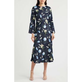Sachin & Babi Tyra Floral Long Sleeve Gown in Moss Formosa at Nordstrom, Size 12