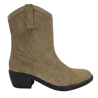 Jack Wills Dalida su&egrave;de westernlaarzen met blokhak voor dames (Zand)