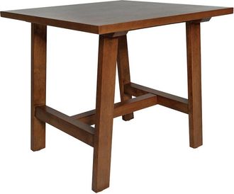 Flash Furniture Eli Solid Wood Farmhouse End Table, Trestle Style Accent Table in Walnut