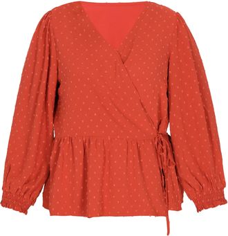 Usha Grote maat blouse vrouwen rood
