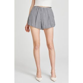 Wayf x Styled by COCO! Maggie Gingham Bubble Shorts in Black Seersucker at Nordstrom Rack, Size X-Large