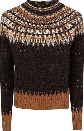 Ermanno Scervino Long-Sleeved Knit Sweater with Crystal Embellishments