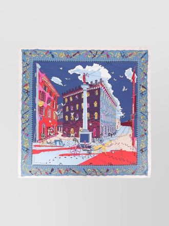 Ferragamo spini feroni print silk scarf