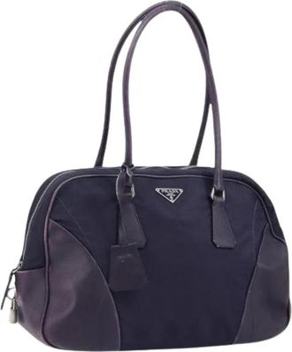 Prada Pre-owned Handbags, female, Purple, Size: ONE SIZE Pre-owned Nylon Handbag