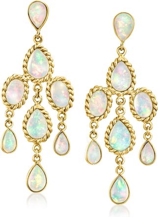Ross-Simons Ethiopian Opal Chandelier Earrings in 14kt Yellow Gold