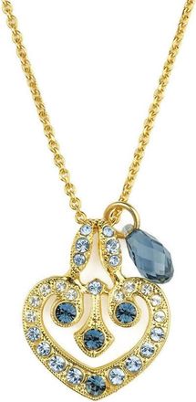 Mariana Womens Swarovski Crystal Heart Necklace In Gold