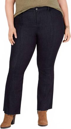 YSJ Womens Plus Size Bootcut Raw Hem Jeans In Rinse