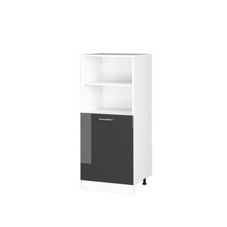 Vicco Mueble Despensa Universal R-line, Antracita Alto Brillo, 60 Cm Con Estantes Abiertos Y Puerta Vicco