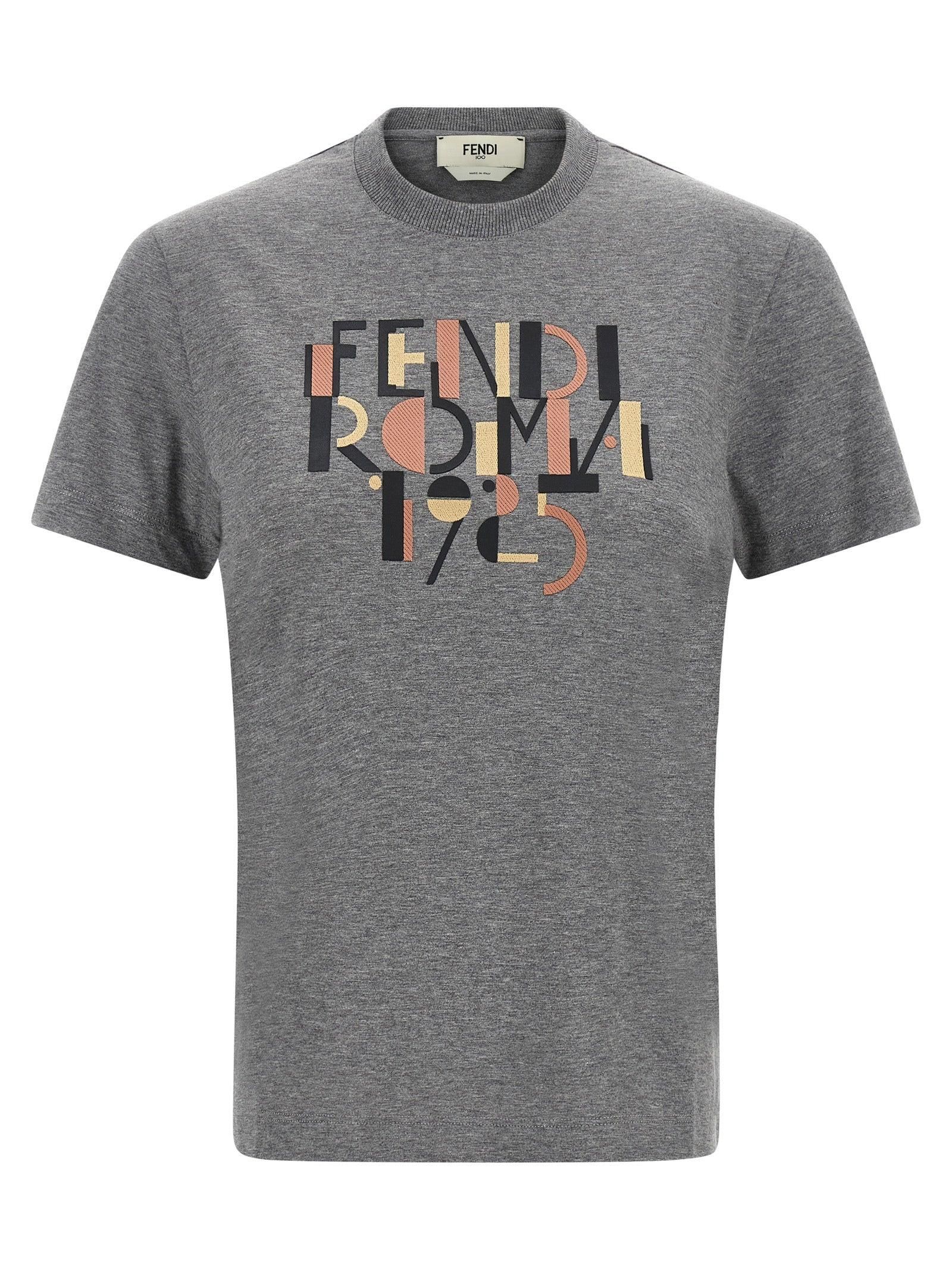 【送料&関税込】Fendi T-shirt Summer In Roma FENDI Summer In Roma-print T-shirt | Blue | FARFETCH TW
