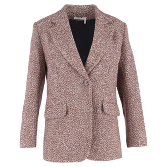 Chlo&eacute; Chlo&eacute; Effen Tweed Blazer met Pocket in Multicolor Wol