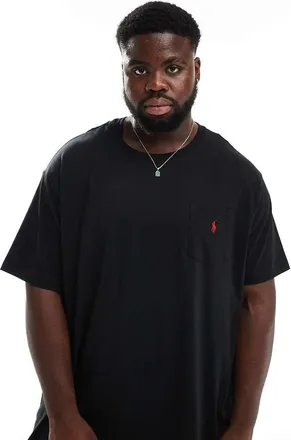 Polo Ralph Lauren Big & Tall - T-shirt nera con logo-Nero