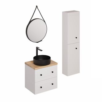Puma Naturel Conjunto De Ba&ntilde;o Con Lavabo Que Incluye Grifo De Lavabo, Ca&ntilde;o Y Sif&oacute;n Naturel Forli Blanco (ksetforli7)