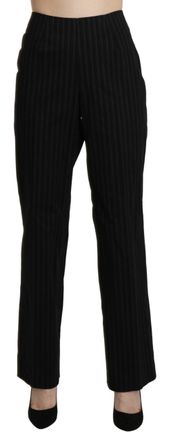 Bencivenga Black High Waist Straight Dress Trouser Womens Pants