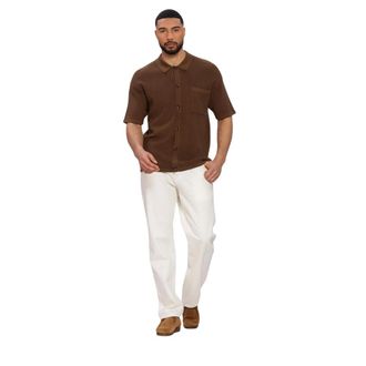 Anerkjendt Akvilhelm Needle Rib SS Knit Polo - Heren - Overhemden - Bruin - Maat: XL