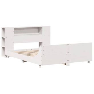 Berkfield Home Full Bed Frame without Mattress White 140x190 cm Solid Wood Pine