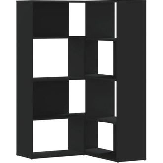 vidaXL Vidaxl - Libreria Angolare 4Ripiani Nera 85x85x140 cm Legno Multistrato