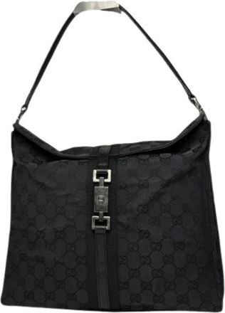 Gucci Pre-owned Schoudertas - Dames - Vintage Schoudertas - Zwart - ONE Size - Katoen - Vintage