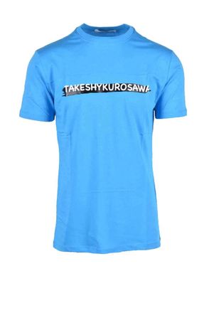 Takeshy Kurosawa Turquoise Graphic Cotton T-Shirt