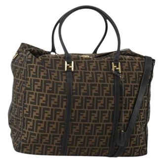 Fendi Pre-owned Zucca Canvas Boston Bag - Dames - Vintage Shopper - Bruin - ONE Size - Leer - Vintage