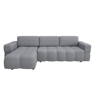 Sia Home Sof&aacute; cama esquina izquierda 5 plazas tejido trenzado gris hormig&oacute;n