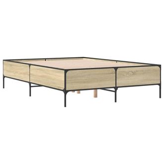 Berkfield Home Durable Bed Frame without Mattress Sonoma Oak 140x190 cm in Light Tan