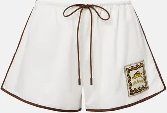 Alemais Al&eacute;mais Scuba patch-appliqu&eacute; cotton shorts