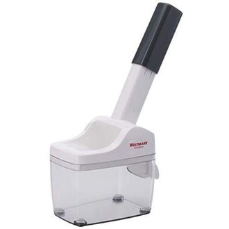 Westmark Westmark Denocciolatore per prugne e susine con contenitore, Altezza: 33,7 cm, Acciaio inox/Plastica, Steinfix, 40252260