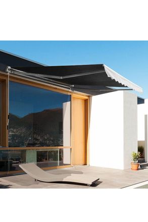 Living and Home Window & Door Awning Canopy - UV & Weather Resistant 138x118 High-Quality Polyester Fabric w/ Aluminium Brackets for Porch, Patio