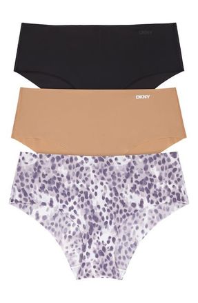 DKNY Litewear Cut Anywear 3-Pack Hipster Panties in Bkglwthstl at Nordstrom, Size X-Large