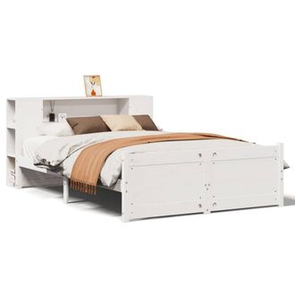 Berkfield Home Bookcase Bed without Mattress White 140x190cm Solid Wood Pine | Size: 140x190 cm