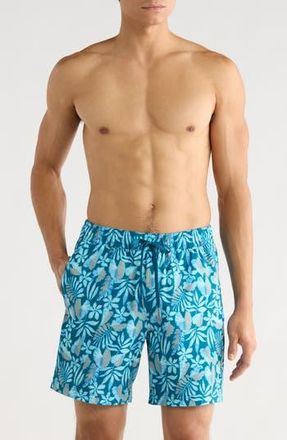Fair Harbor Cruiser Swim Trunks in Teal Tropical at Nordstrom Rack, Size Xx-Large