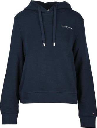 Tommy Hilfiger Dark Blue Cropped Hooded Sweatshirt