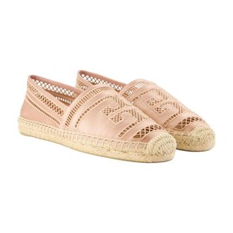 Tory Burch Open Weave Viscose Espadrille Flat - Beige