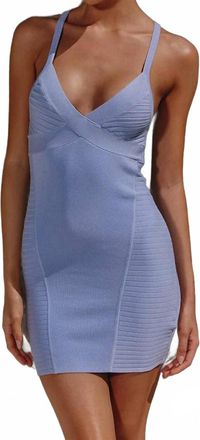 Runway Lurex Mini Dress In Blue