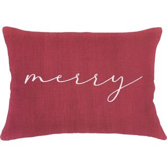 Anaya with Love Merry Linen Pillow with Down Insert in Red at Nordstrom, Size 14X20