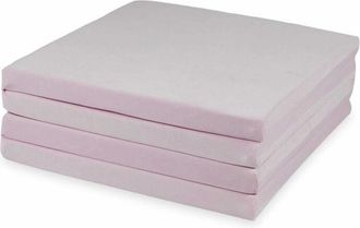 OEM Alfombra De Juego Infantil 120x120cm, Cuadrada, Plegable, Velvet Soft, Rosa Claro