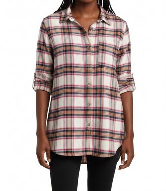 Eddie Bauer Ballard Flannel Button Down Shirt In White Multi
