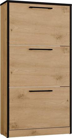 Topeshop Paula Zapatero, Roble Artisan / Cantos Negros, 3 Puertas, Para Entrada