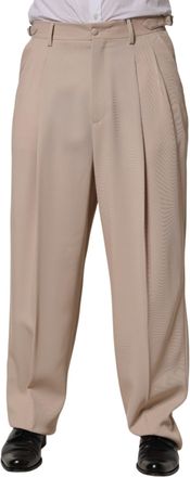 Dolce & Gabbana Beige Stretch Straight Men Dress Trouser Mens Pants (Pre-Owned)