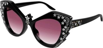 Gucci Cat-Eye Oversized Zonnebril - Dames - Zonnebrillen - Zwart - 52 MM - Accessoires