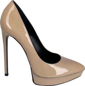 Saint Laurent Pre-owned Womens Janis Heels in Nude Patent Leather - Size EU 38