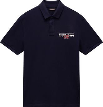 Napapijri Poloshirt NAPAPIJRI E-AYLMER, Herren, Gr. L, blau (blu marine), Piqu&eacute;, Obermaterial: 100% Baumwolle, unifarben, regular fit normal, Rundhals, eingeset