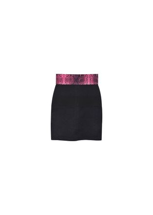 Christopher Kane Black & pink faux-snakeskin mini skirt Size S