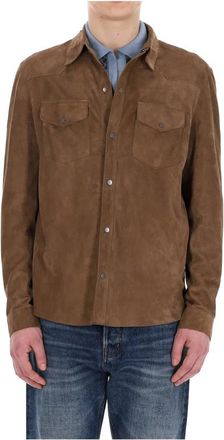 Salvatore Santoro Cookie Bomber Jacket - Heren - Leren en Su&egrave;de Jassen - Bruin - M - Leer - Jassen