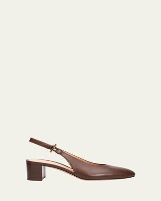Gianvito Rossi 45mm Leather Slingback Pumps