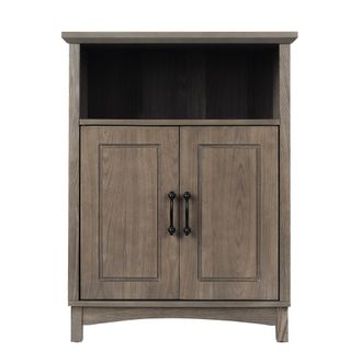 Teamson Home Mueble De Almacenaje De Pie De Mdf Marr&oacute;n Con Caj&oacute;n, El Gabinete De Ba&ntilde;o Independiente Russell Con Acabado En Roble Envejecido Complementa Cualquier E