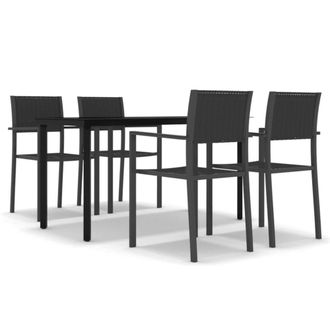 Berkfield Home 5 Piece Garden Dining Set Black