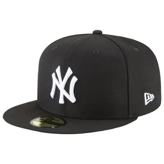 New Era Mens New York Yankees Yankees 59Fifty Cap - White/Black/White Size 7 1/2