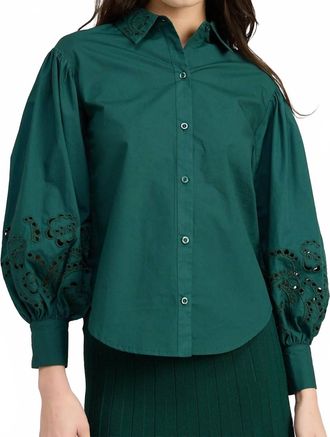 En Saison Quinton Shirt In Forest Green